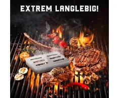 Rūkykla - Premium nerūdijančio plieno rūkykla + E-knyga - Bbq maisto rūkykla Premium versijoje, skirta dujiniam, elektriniam arba angliniam griliui (rb1)
