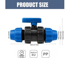 Rutulinis vožtuvas 32 mm Pp jungtis Pvc vamzdžiams