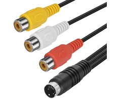 S-video 4-pin į 3 Rca Av moteriškas kabelis, 0.3m