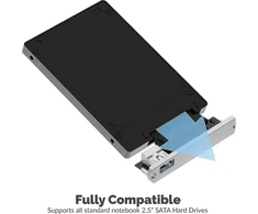 Kietasis diskas Sabrent itin plonas usb 3.0 į 2.5 colio sata išorinis aliuminio kietojo disko dėklas [sidabro aliuminio apdaila] (ec-um30)