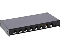Šakotuvas Inline® Skydelis Cat.6a 0.5he 8-way Stalo / Sieninis Montavimas Juodas Ral9005
