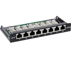 Šakotuvas Inline® Skydelis Cat.6a 0.5he 8-way Stalo / Sieninis Montavimas Juodas Ral9005