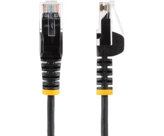 Šakotuvas Startech.com 3m cat6 kabelis - plonas cat6 pataisos kabelis - juodas - be užkabinimo rj45 jungtys - gigabitinis eterneto kabelis - 28 awg