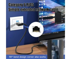 Šakotuvas Yacsejao Cat6 90° Kampinis Ethernet Kabelis, Rj45, 1m