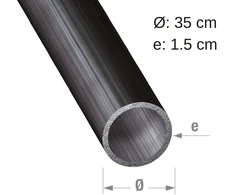 Šalto profilio plieno apvalus vamzdis 1 metras 35 x 1,5 mm