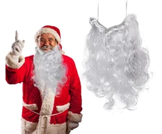 Santa barzda, 40 g santa barzdos perukas santa kaukė vyriškas kostiumas suaugusiųjų santa barzdos rinkinys kalėdinė barzda santa kostiumas balti aksesuarai, kalėdiniams aksesuarams (40 cm)