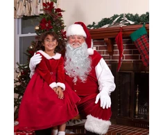 Santa barzda, 40 g santa barzdos perukas santa kaukė vyriškas kostiumas suaugusiųjų santa barzdos rinkinys kalėdinė barzda santa kostiumas balti aksesuarai, kalėdiniams aksesuarams (40 cm)