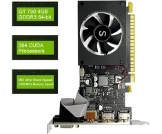 Saplos Gt 730 4gb vaizdo plokštė, 2 hdmi, displayport, vga, ddr3 64-bitų, žemo profilio vaizdo plokštės pc, kompiuterio gpu, mažos galios, pci express x8, directx 12