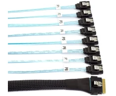 Sas 4.0 Sff-8654 8i į 8x Sata 100cm kabelis