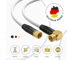 Sateli­tinės Antenos Kabelis 4m, Hdtv 4k/3d, 135 Db, 2x F-jungtis, Baltas