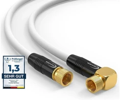 Sateli­tinės Antenos Kabelis 4m, Hdtv 4k/3d, 135 Db, 2x F-jungtis, Baltas