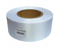 Satino etikečių juosta Vip 40mm 50m, balta, su Eko sertifikatu