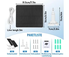 Saulės baterija, skirta ring kamerai, 5 w kameros saulės baterija, suderinama su ring stick up cam battery ir spotlight cam battery, su cilindriniu kištuku, ip65 atspari vandeniui, 3 m kabelis, 360° reguliuojamas laikiklis (2