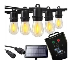 Saulės energija maitinama sodo girlianda 5m x 10 led, atspari vandeniui, su lemputėmis