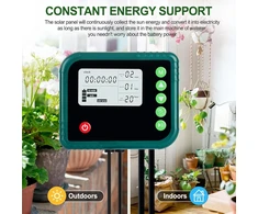 Saulės energija varoma automatinė laistymo sistema, automatinė laistymo sistema sodui su 12 laikmačio režimų + 15 m žarna sodui, balkonų augalams, lauko vazoniniams augalams (saulės energija)
