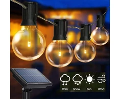 Saulės energija varoma sodo girlianda, saulės lemputės, 25 lemputės, balkonas, terasa, 3w led, 8m