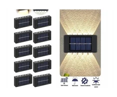 Saulės energijos lauko sieninis šviestuvas su 12 led ir jutikliu
