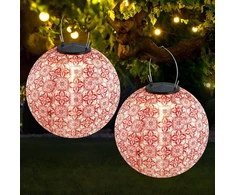 Saulės Led Žibintai, 2 vnt., 25 cm, Retro, Kabinami, Lauko
