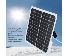 Saulės skydelis kamerai, 20w, 5v, atsparus vandeniui