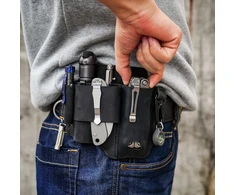 Sayram St1/st2 odinis multitool dėklas su raktų laikikliu, edc diržo organizatoriaus peilio dėklas, skirtas Leatherman įrankiams, žibintuvėliui, edc kišeninis organizatorius vyrams