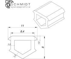 Schmidt systemprofile 10 m guminė juosta oranžinė groove 8 t-formos griovelis guminė juostelė dangtelio profilis apsauginis profilis aliuminio profilio priedai