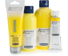 Schmincke - Akademie akriliniai dažai, alyvuogių žalia, 250 ml, 23558027, smulkūs meniniai akriliniai dažai, ryškūs, labai atsparūs šviesai ir be kadmio, skirti akriliniam tapybai, mišri technika