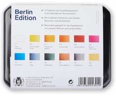 Schmincke akvareliniai dažai Horadam Berlin Edition, rinkinys, 12 vienetų specialiame dėkle, 1/2 kaušeliai (74613)