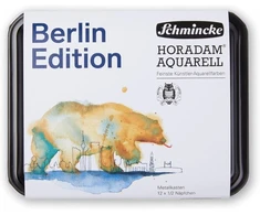 Schmincke akvareliniai dažai Horadam Berlin Edition, rinkinys, 12 vienetų specialiame dėkle, 1/2 kaušeliai (74613)