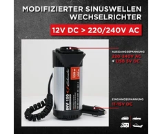 Schumacher 150w/300w įtampos keitiklis 12v Dc į 220v Ac