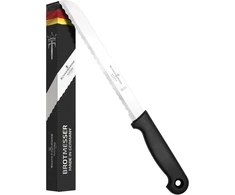 Schwertkrone® duonos peilis su dantytu kraštu [pagamintas Solingene - Vokietijoje] - duonos peilis - didelis duonos peilis su rankena - duonos ir pjaustymo peilis - nerūdijančio plieno pjūklinis peilis (ašmenys: 19 cm)