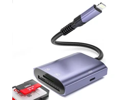 Atminties kortelė Sd kortelių skaitytuvas, skirtas iphone, 3 viename adapteris su dvigubu kortelių lizdu atminties kortelių skaitytuvas kortelių adapteris su pd prievadu, micro sd kortelių kameros kortelių skaitytuvo adapteris su tf/sd, skirtas iphone 14/13/12/11/x/xs/xr