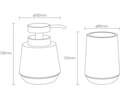 Sealskin Mood vonios aksesuarų rinkinys 380ml muilo dozatorius + stiklinė, žalia