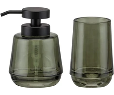 Sealskin Mood vonios aksesuarų rinkinys 380ml muilo dozatorius + stiklinė, žalia