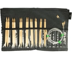 Seeknit Ka57828-04 apskritų virbalų rinkinys, bambukas, juodas, vidutinis/didelis
