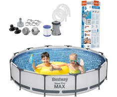 Šeimos karkasinis GARDEN baseinas, BESTWAY filtro siurblys