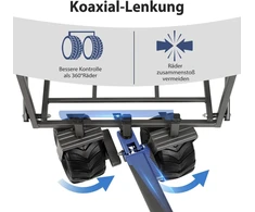 Grandininis pjūklas Sekey sulankstomas vežimėlis 200 kg, sulankstomas vežimėlis su pu plačiomis padangomis 17 x 10 cm, sulankstomas transportavimo vežimėlis bekelei su teleskopiniu strypu ir stabdžiais, classic 3017, juodas/pilkas