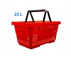 Select 22l raudonas plastikinis pirkinių krepšelis