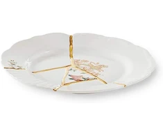 Seletti Kintsugi vaisių lėkštė iš porceliano ir 24 karatų aukso mod. 2