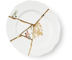 Seletti Kintsugi vaisių lėkštė iš porceliano ir 24 karatų aukso mod. 2