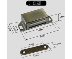 Selyse magnetiniai spynų magnetai spintelėms, stiprūs 14 kg magnetiniai užraktai, nerūdijančio plieno stalčiai, magnetinis durų pritraukėjas, magnetas baldams ir balkonų durims, bronziniai (4 vnt.)