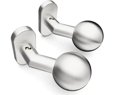 Sempro 2 besisukančios rutulinės rankenėlės ant 70 x 32 mm ovalios rozetės, pagamintos iš nerūdijančio plieno, skirtos sodo vartams, lankstus varžtų atstumas nuo 45 iki 50 mm