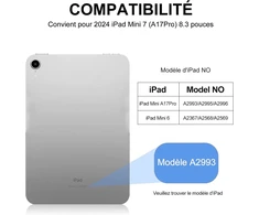Sengbirch Ipad Mini 7 (a17pro) 8.3 colių 2024 Klaviatūros dėklas - prancūziška Azerty klaviatūra, nuimamas belaidis bluetooth klaviatūros dėklas, skirtas Ipad Mini 7 8.3 colių 2024, levandų spalvos