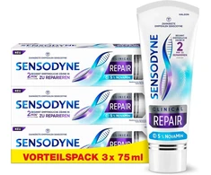 Sensodyne Clinical Repair dantų pasta jautriems dantims su 5% Novamin, ilgalaikiam palengvėjimui, 3 x 75 ml