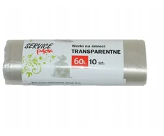 Service Pack Vic šiukšlių maišai Ldpe 60l skaidrūs A10