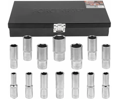 Šešiakampių smūginių galvučių rinkinys, 14 dalių, 10-32 mm, 1/2 colio