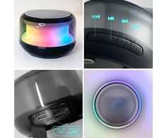 Kompiuterio kolonėlės Setty bluetooth kolonėlė small - usb kolonėlė su micro sd kortelės lizdu - bluetooth kolonėlė su radijo imtuvu ir rgb apšvietimu - mini bluetooth kolonėlė su ilgu baterijos veikimo laiku