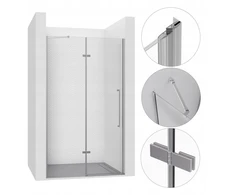 Sevente Dušo durys nišai atidaromos 85cm chrom walk-in sienelė kabina stiklas