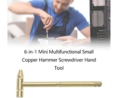 Sg Store 6-in-1 mini daugiafunkcinis varinis plaktukas-atsuktuvas, metalinis remonto įrankių plaktuko rinkinys, skirtas mobiliųjų telefonų, nešiojamųjų kompiuterių, laikrodžių taisymui, auksinis