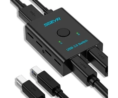 Sgeyr Usb 3.0 jungiklis, 2 įėjimai 1 išėjimas Usb perjungiklis 2 kompiuteriams dalintis 1 Usb įrenginiu, pele, klaviatūra, skaitytuvu, spausdintuvu ir kt.