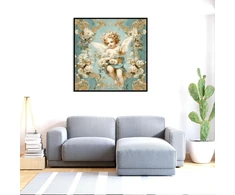 Shegzhuc deimantinė tapyba "angelas su sparnais", 30 x 30 cm, deimantinės tapybos paveikslai, angelai, fėjos ir elfai, deimantinė tapyba, gėlės, mozaikos deimantinė tapyba, meno siuvinėjimo kryželiu paveikslai, dovana sienai